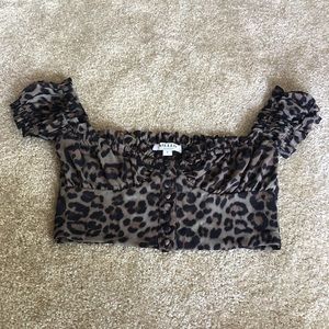 AIELLO x Frankies Bikinis cheetah cropped top